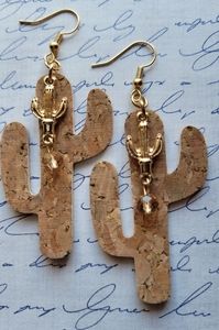 Cork Cactus Earrings